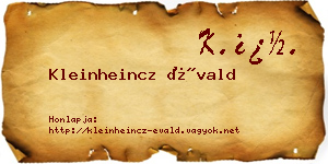 Kleinheincz Évald névjegykártya